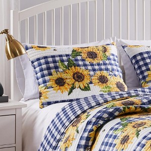 Barefoot Bungalow Sunflower Pillow Sham -Gold Standard 20x26 - 1 of 4
