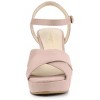 Allegra K Women's Buckle Closure Platform Chunky Heels Slingback Sandals - 2 of 4
