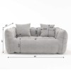 AENKYO Double Bean Bag Sofa Chair with Armrests, High Resilience Foam Chenille Chair for Two People Bedroom,Gaming,Reading - 3 of 4