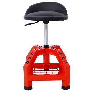 Rolling Shop Stool for Garage with Casters, Adjustable Height 360° Swivel Shop Seat with Tool Tray Storage, Lower Shelf Ergonomic Padding - 1 of 4