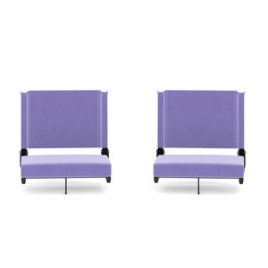 Flash Furniture Set of 2 Grandstand Comfort Seats by Flash - 500 lb. Rated Lightweight Stadium Chair with Handle & Ultra-Padded Seat - 1 of 4