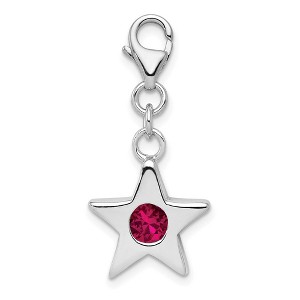 Black Bow Jewelry Sterling Silver July CZ Birthstone 13mm Star Clip-on Charm - 1 of 4