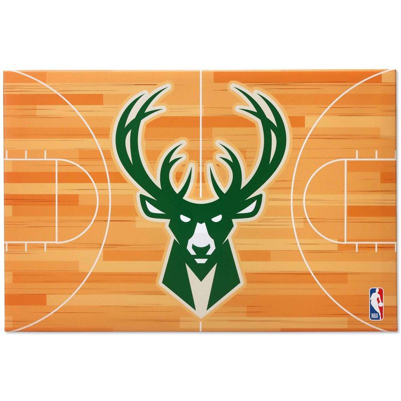 NBA Milwaukee Bucks Court Canvas Wall Sign, 1 of 5