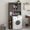 Over The Toilet Storage Cabinet with Sliding Door & Toilet Paper Holder Stand - 4 of 4