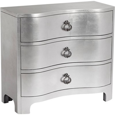 Coast to Coast City Lights 34" Wide 3-Drawer Champagne Silver Leaf Chest