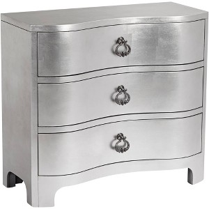 Coast to Coast City Lights 34" Wide 3-Drawer Champagne Silver Leaf Chest - 1 of 4