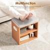 SEVOBAL Shoe Racks Small Shoe Bench for Entryway Shoe Bench with Storage Seating Seat Entryway Shoe Rack, Entryway, Beige, 15.35"*11.4"*16" - 3 of 4