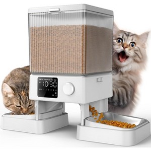 Automatic Cat Feeder for 2 Cats, Timed Food Dispenser for Dry Food, Programmable Pet Feeder - 1 of 4