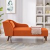 Lounge Chair with Removable Pillow, Solid Wood Legs, Tilted Backrest,Serpentine Springs, High Density Foam Home Theater Seating Orange - 3 of 4
