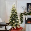 LuxenHome 7Ft Pre-Lit Flocked Fraser Fir Slim Artificial Christmas Tree Green - 4 of 4