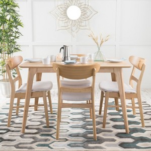 Christopher Knight Home Bryner Mid Century Modern Fabric Upholstered Wood 5 Piece Dining Set - 1 of 4