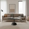 HomeRoots 32" Dark Brown and Black Solid Wood and Iron Round Pedestal Coffee Table - 2 of 4