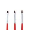 Unique Bargains Nail Art Brushes 3 Pcs Nail Design Tools Kit Nail Liner Brush Red Black Nail Liner Brush - 2 of 4
