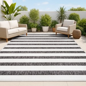 JONATHAN Y Aveiro Wide Stripe Indoor/Outdoor Area Rug - 1 of 4