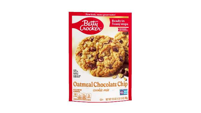 Betty Crocker Oatmeal Chocolate Chip Cookie Mix - 17.5oz, 2 of 14, play video
