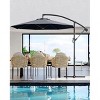 10FT Cantilever Patio Umbrella, Offset Hanging Umbrella with Cross Base, Crank Lift & Tilt for Maximum Shade Coverage - 3 of 4