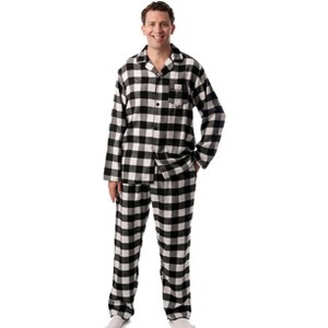 #followme Mens Plaid Button Front Flannel Pajamas Set / Winter Pajamas - 1 of 2
