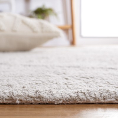 Grey and Ivory Hand-Knotted Washable Area Rug, 5' x 8'