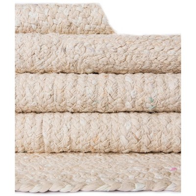 Ivory Braided Cotton Handmade 8' x 10' Area Rug