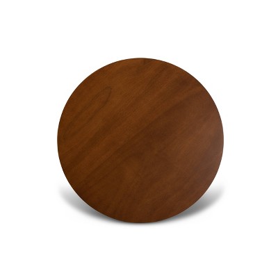 Contemporary Round Walnut Wood Dining Table for Four