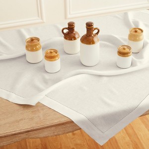 Solino Home Linen Classic Hemstitch Table Throw - 1 of 4