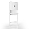 APRILSOUL 23.62 in. W Wooden Over The Toilet Storage Cabinet Spacesaver Organizer Bathroom Tower Rack - 3 of 4