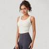 Anna-Kaci Active Women's Scoop Neck Cropped Tank Top with Strappy Cutout Back and Ruched Side Detailing - 2 of 4