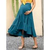 BLUEMING Maternity Skirts Floral High Low Hemline Dress Elastic Waist High Rise Tiered Maxi Skirts Flounce Long Skirts - 4 of 4