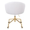 TiramisuBest Contemporary Gold Metal & White Faux Leather Task Chair, Adjustable, Padded, Indoor Use - 4 of 4