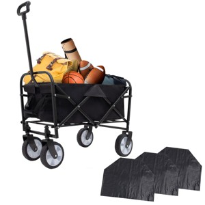YONWAY Multi-Use Bag Collapsible Foldable Wagon Cart Beach Wagon,Heavy Duty Utility Cart for for Camping ,3pcs plastic Liner bag /Cover - 1 of 4