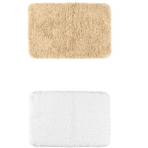 Unique Bargains Extra Soft Thick Microfiber Non-Slip Plush Bath Mats 2 Pcs - 1 of 4