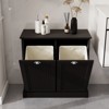 VYNXARIA Two-Compartment Tilt-Out Laundry Sorter Cabinet-Black - 2 of 4