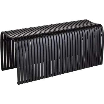 55 Downing Street Verana 42 1/2" Wide Black Finish Modern Bent Bamboo Wood Bench