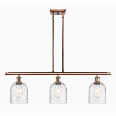 Bella - 3 Light Stem Hung Island In Industrial Style-10 Inches Tall and 36 Inches Wide