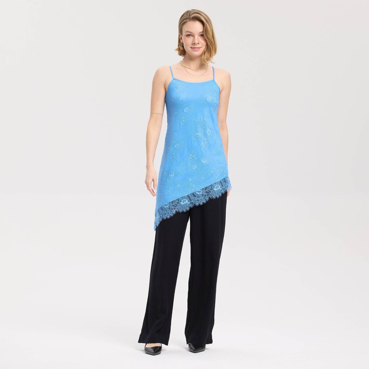 Women's Lace Asymmetrical Tank Top - A New Day™ - thumbnail 3