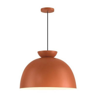 Ventura Baked Clay Dome Pendant Light with Frosted Glass Globe