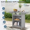 Hyleory Outdoor HDPE Bar Table with Storage Shelves and Glass Holder – Weather-Resistant Patio Entertainment Station - 4 of 4