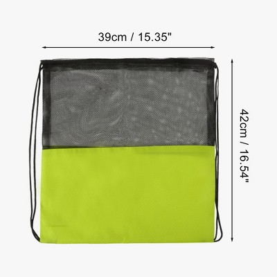 Unique Bargains Drawstring Backpacks Polyester Fluorescent Green 1 Pc — фото 2