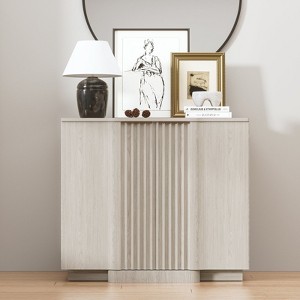 Brafabhome Curved Buffet Cabinet with Storage, Accent Sideboard Credenza with Fluted Door and Adjustable Shelves, Modern Living Room Media Console - 1 of 4