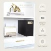 Blu Monaco Magazine Basket: Vegan Leather Magazine Holder with Gold Metal Handles - 2 of 4