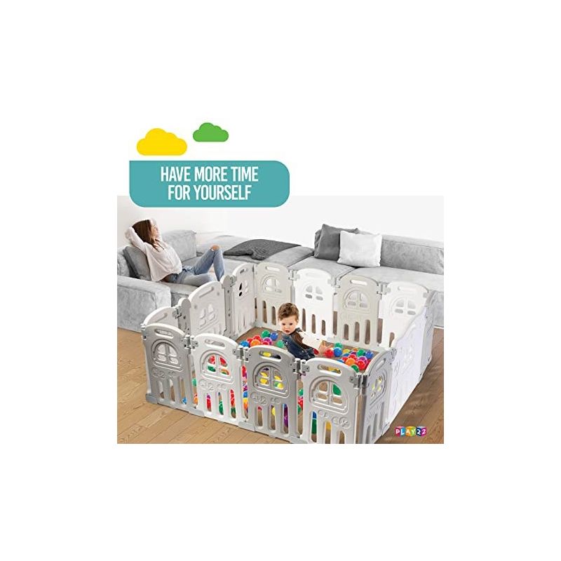 Baby Playpen Large Activity Safety Play Center - 14 Panels Baby Play Fence with Adjustable Shape and Foldable Option - Play22Usa, 3 of 8