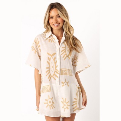 Petal and Pup Sebastian Romper - White Beige S