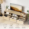 TV cabinet for entertainment centres with storage functionality Rattan multimedia cabinet featuring two doors Wooden stand for the living room - 4 of 4