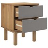 vidaXL Bedside Cabinet Rustic Brown Solid Pinewood 17.7 x 15.4 x 22.4 in - Brown and Gray - 4 of 4
