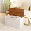 Tangkula 35.5" Storage Chest Lift Top Storage Box w/ Safety Hydraulic Strut & Metal Hinges - 2 of 4