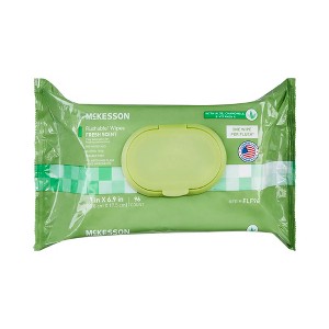 McKesson Flushable* Wet Wipes - Aloe & Vitamin E Formula, Gentle on Skin, Plant-Based Adult Cleansing Wipes - Scented - 1 of 4