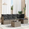 vidaXL Garden Sofa Set Gray PE rattan Large Adjustable Armrests - 2 of 4