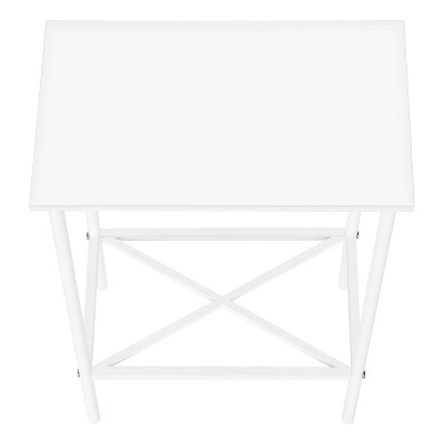 White Metal Rectangular 2-Tier Accent Table