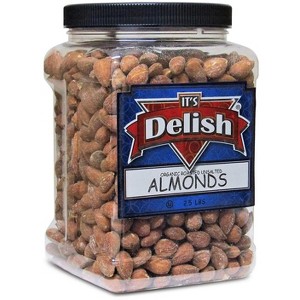 Roasted Unsalted Almonds by It's Delish, 2.5 lbs Jumbo Jar - 1 of 4