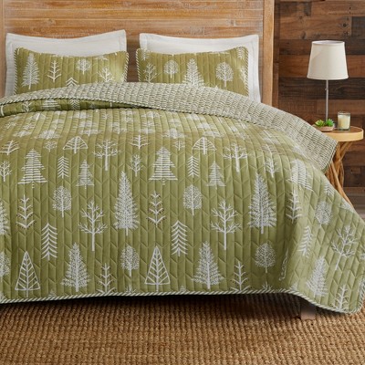 Lodge-Themed Reversible Quilt Set with Shams - Great Bay Home